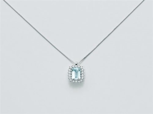 Collana Miluna Donna Acquamarina in Oro bianco Acquamarina 0.9 Ct CLD3927 - CLD3927